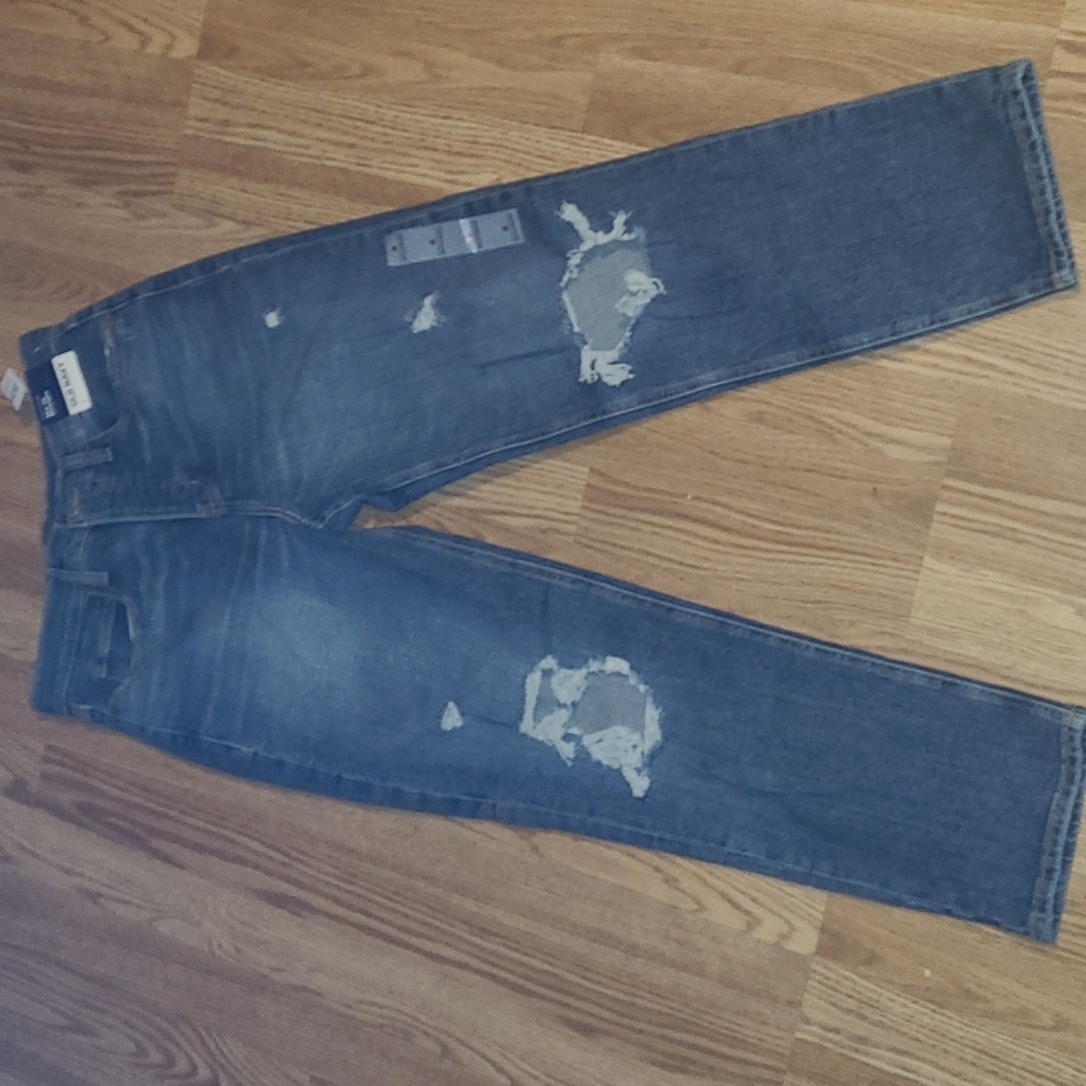 New Old Navy distressed SKI-HI STRAIGHT button fly jeans sizes 6 - Picture 1 of 8